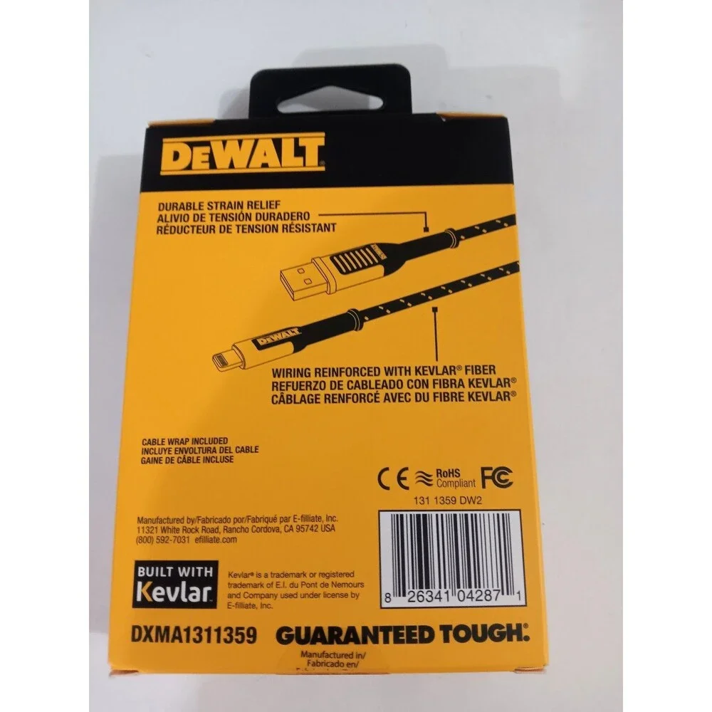 DeWalt DXMA1311359 For iPhone iPad & iPod Lighting Built w/ Kelvar New